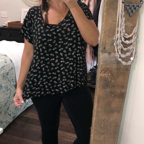 W5 adorable bicycles print 1X short sleeve top - Picture 1 of 4